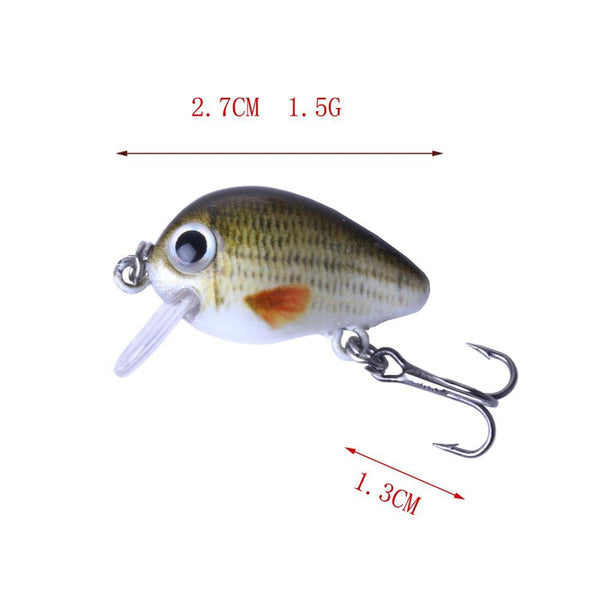 Mini Crankbait Fishing Lures 2.7 CM 1.5 G Bait Boxed Set